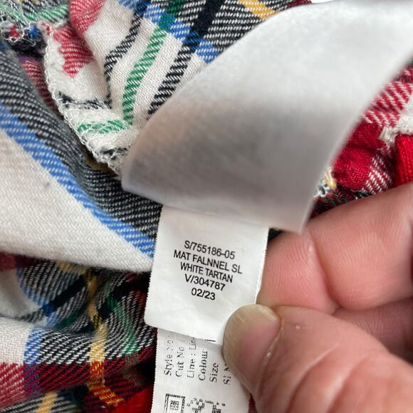 Old Navy Maternity Sz Small Flannel Pajama PJ Pant Lounge Plaid Tartan Pockets - Picture 8 of 12